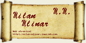 Milan Mlinar vizit kartica